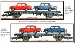 Flachwagen-Set Llmps beladen mit jeweils zwei Stück Lada; Hädl; 0113087.jpg