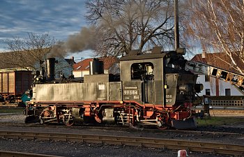 Glühweinfahrten bei der Döllnitzbahn - goldene und blaue Stunde am 30.12.2019