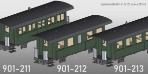 3D-Druck der Wagen 901-212, 901-213 und 211 der Spreewaldbahn