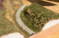 Die andere Seite an einem anderen Tag mit etwas anderem Weißabgleich. Das Gras im Graben etwas grüner und dichter, am Hang gelber und noch mit Lücken.