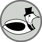 Ente in eleganter Kleidung Logo im Kreis transparenter Hintergrund .png