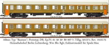 1-ABme; Typ Bautzen; Prototyp; DR; Ep.IV; 61 50 30-80 007-7; Tillig; 501371; Rev. 19.02.75.jpg